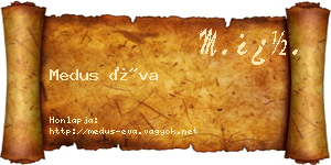 Medus Éva névjegykártya