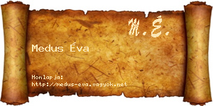 Medus Éva névjegykártya