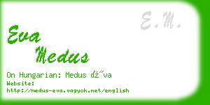 eva medus business card